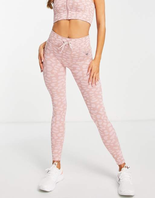 Twill Active - Leggings senza cuciture con laccetto in vita rosa leopardati - LPINK, 4 di 4