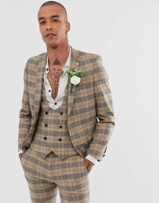 Twisted Tailor - Superskinny kostuum met ruitpatroon en ketting, 2 van 4