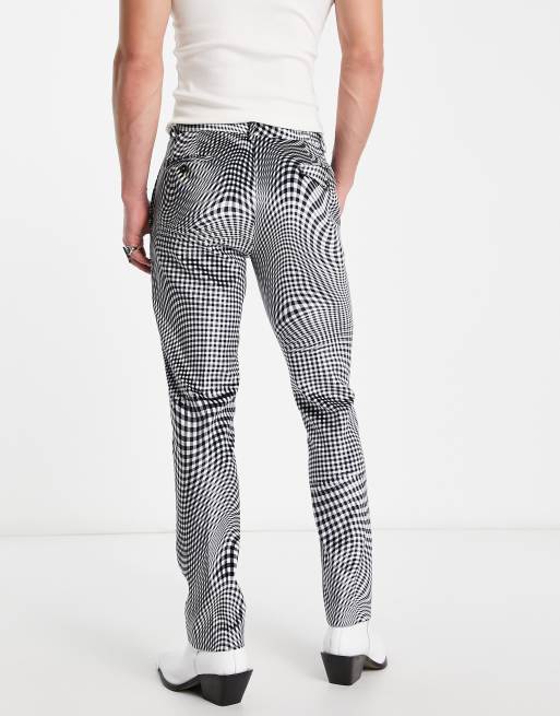 Twisted Tailor - Amoros - Pantalon de costume skinny à carreaux déformés - Noir et blanc, 2 de 5