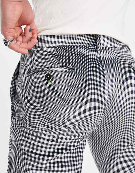 Twisted Tailor - Amoros - Pantalon de costume skinny à carreaux déformés - Noir et blanc, 5 de 5