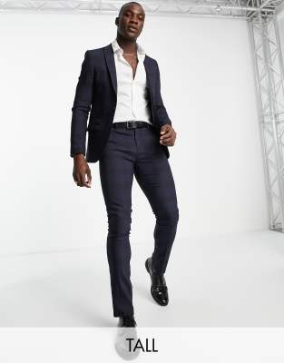 Twisted Tailor Twisted Tailor Anderson Tall skinny suit trousers in navy check