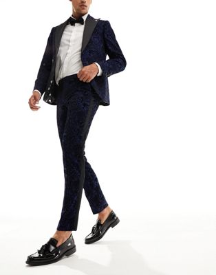 Twisted Tailor arundati suit trousers in navy - ASOS Price Checker