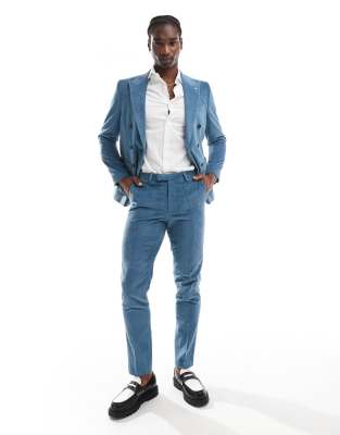 Twisted Tailor Aston Double Breasted Slim Suit Jacket In Blue - Part Of A Set