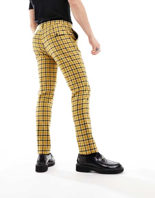 Twisted Tailor Austens check suit pants in yellow ASOS