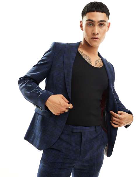 Twisted Tailor Barlow suit jacket in navy co-ord - view 1