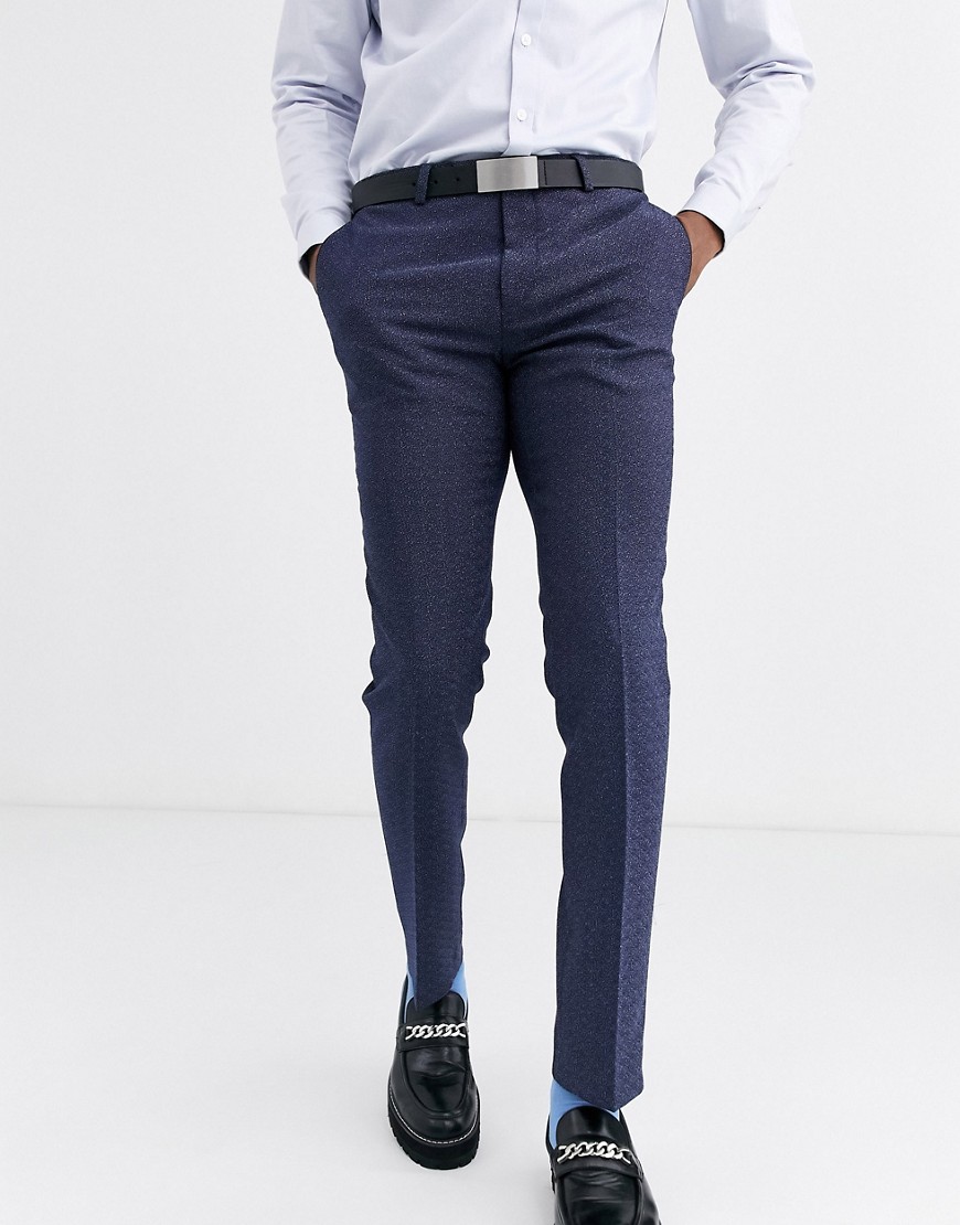 Twisted Tailor – Blå kostymbyxor med supersmal passform