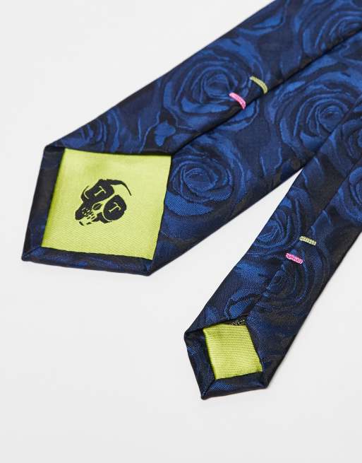Twisted Tailor - Blåt slips med blomstermønster , 3 af 3
