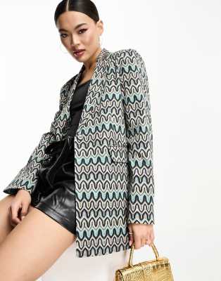 Twisted Tailor Twisted Tailor bonded lace suit jacket in multi