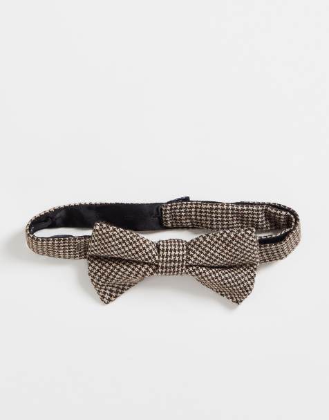 Twisted Tailor bow tie in brown houndstooth - view 1