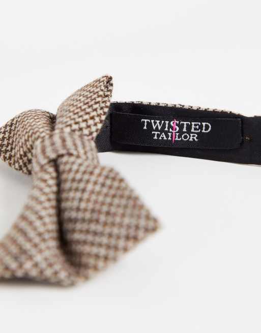 Twisted Tailor bow tie in brown houndstooth, 4 of 4