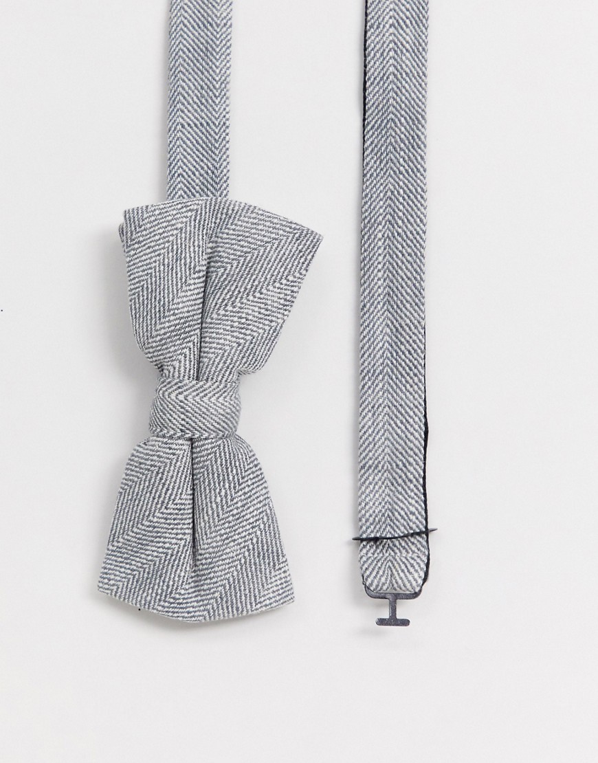Twisted Tailor bow tie in herringbone grey