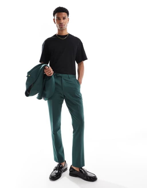 Twisted Tailor Buscot skinny suit pants in forest green - part of a set