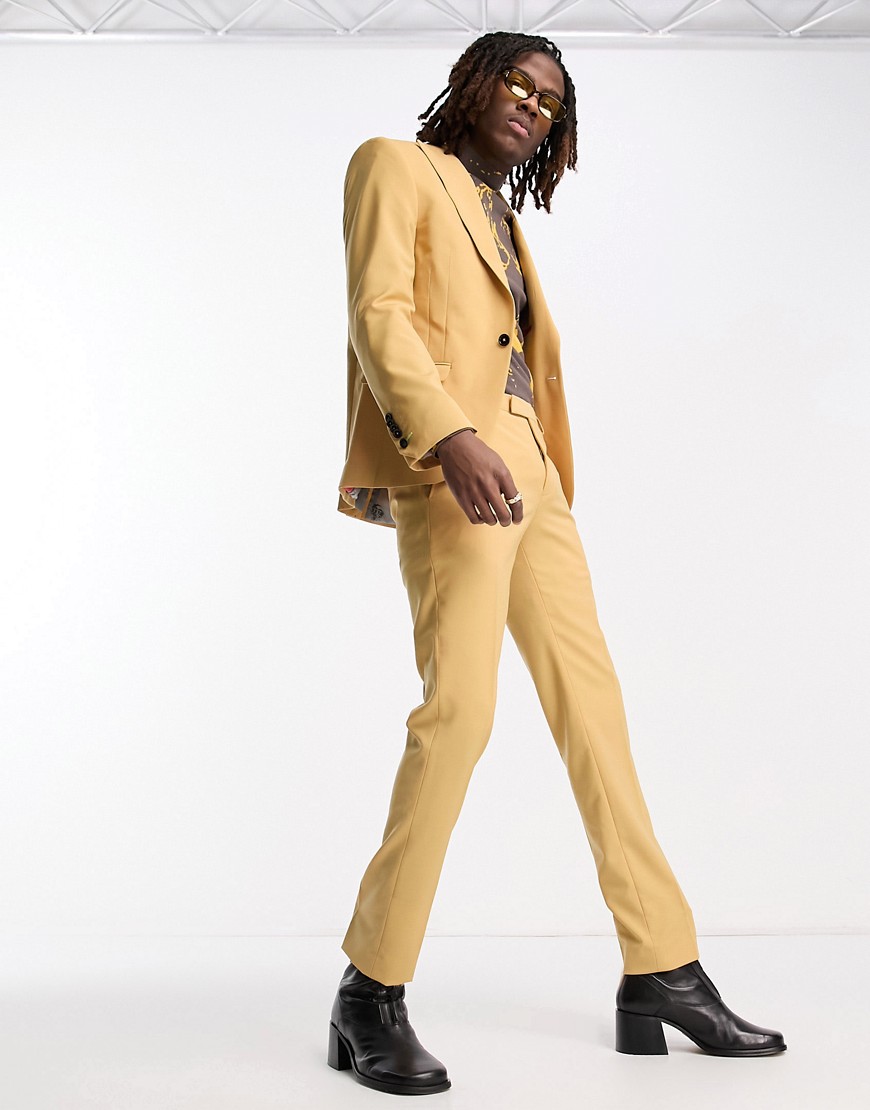Twisted Tailor buscot suit trousers in honey yellow