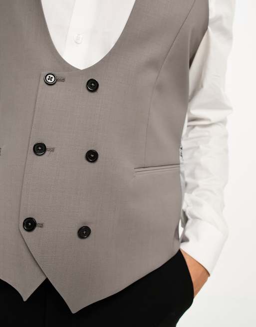 Twisted Tailor buscot suit vest in off white