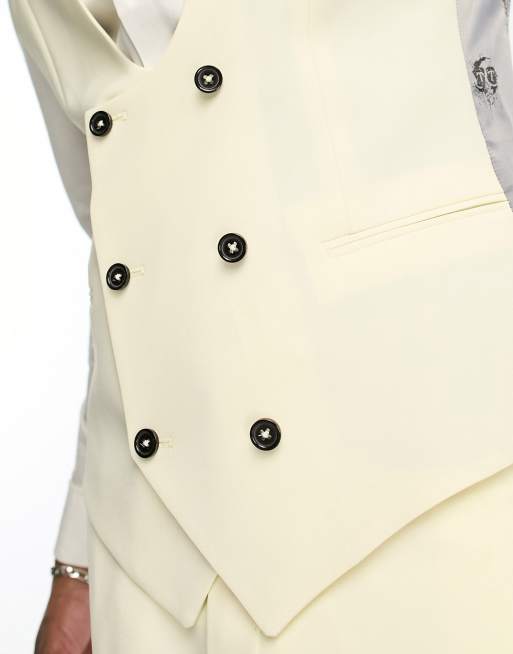 Twisted Tailor buscot suit vest in off white