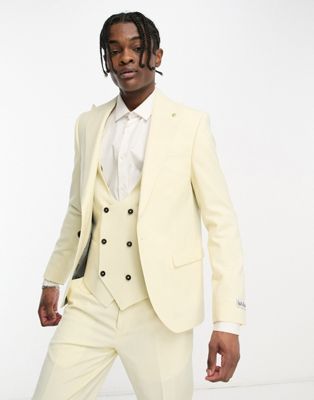 Twisted Tailor buscot suit jacket in off white - ASOS Price Checker