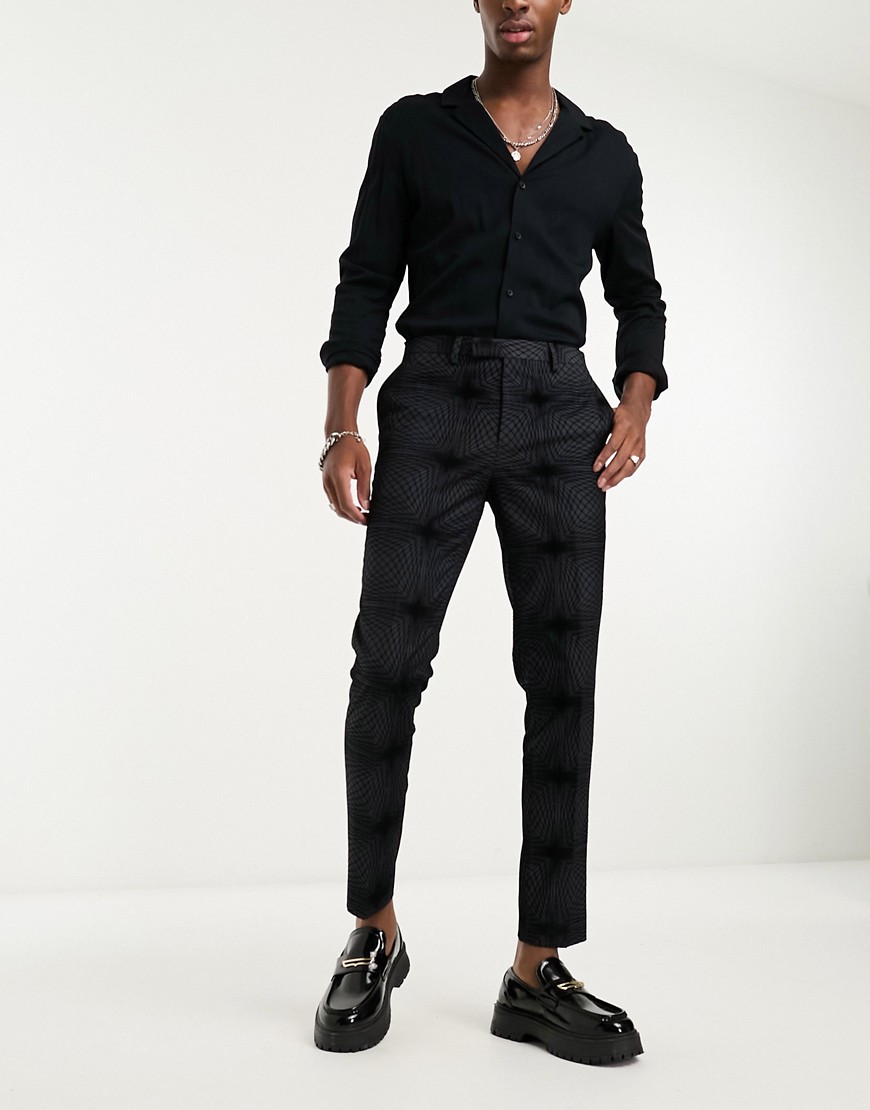 Twisted Tailor carter star suit trousers in black