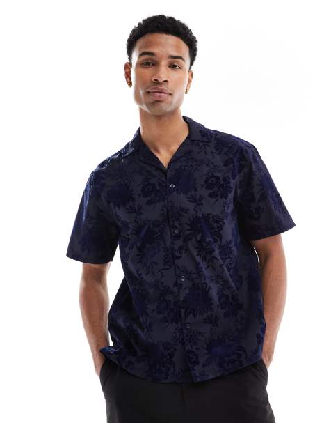 Twisted Tailor - Chemise en jacquard - Bleu marine - view 1