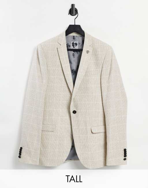 Twisted Tailor - Colbert met grote ruiten in kiezelkleur
