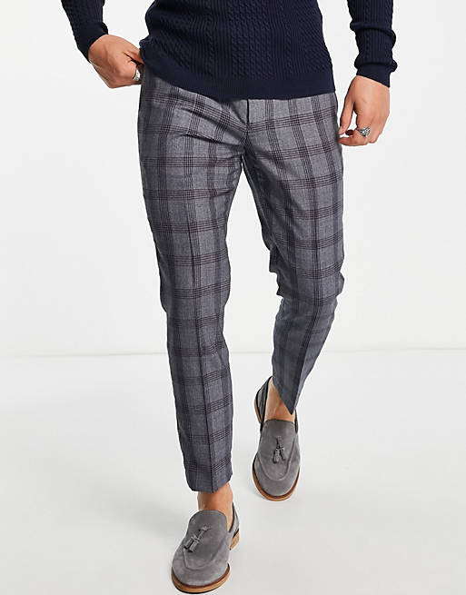 Twisted Tailor Conrad trousers in dark grey check