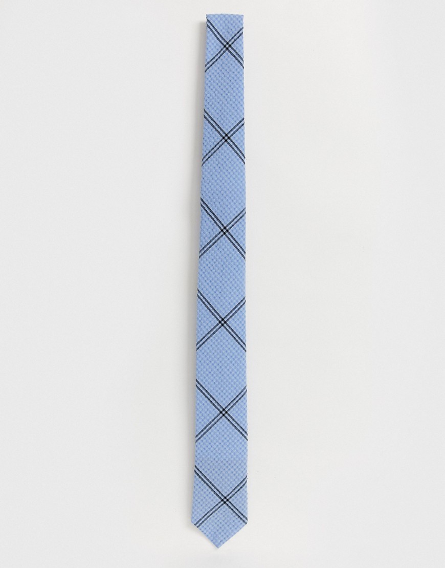 Twisted Tailor - Cravatta azzurra a quadretti-Blu