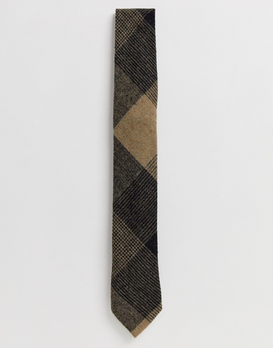 Twisted Tailor - Cravatta color cuoio a quadri