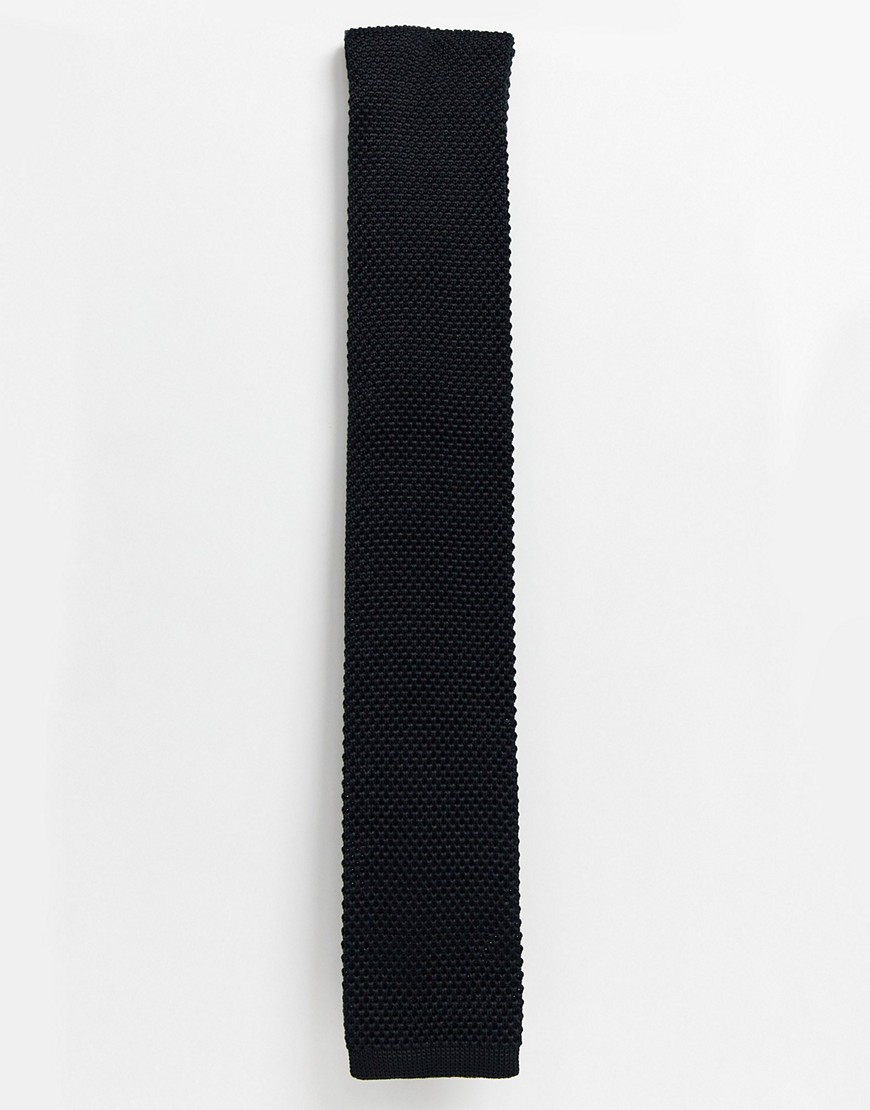 Twisted Tailor - Cravatta nera lavorata-Nero