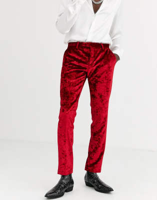 velvet red pants