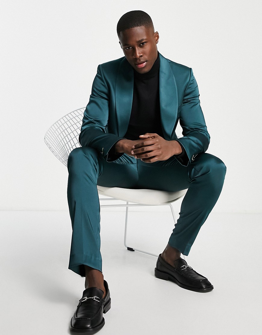 Twisted Tailor Draco Skinny Suit Pants In Forest Green | ModeSens