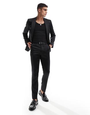 Twisted Tailor Twisted Tailor Draco skinny suit trousers in black co-ord