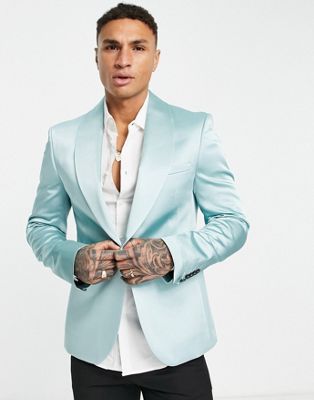 Twisted Tailor draco slim fit suit jacket in mint green