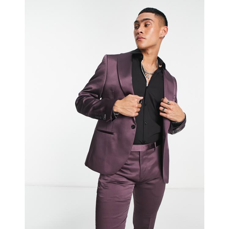 Twisted Tailor draco suit jacket in purple sage