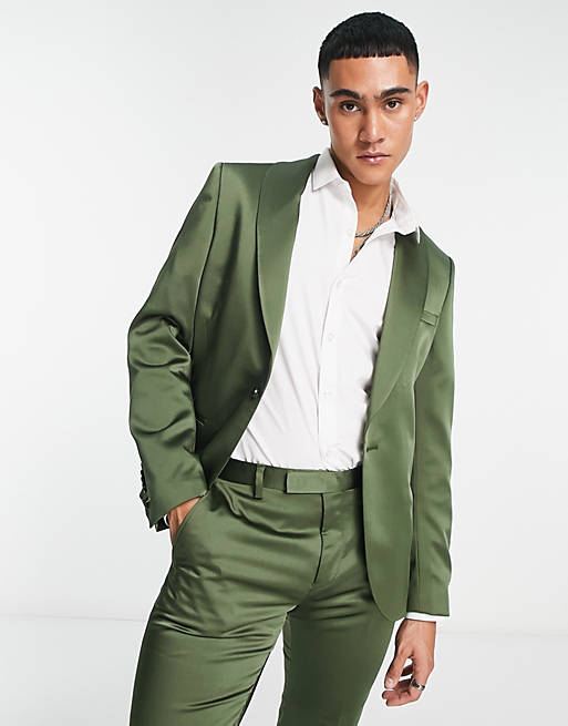 Twisted Tailor draco suit jacket in sage | ASOS
