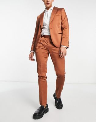 Twisted Tailor draco suit trousers in copper - ASOS Price Checker