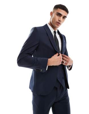 Twisted Tailor Ellroy suit jacket in navy co-ord