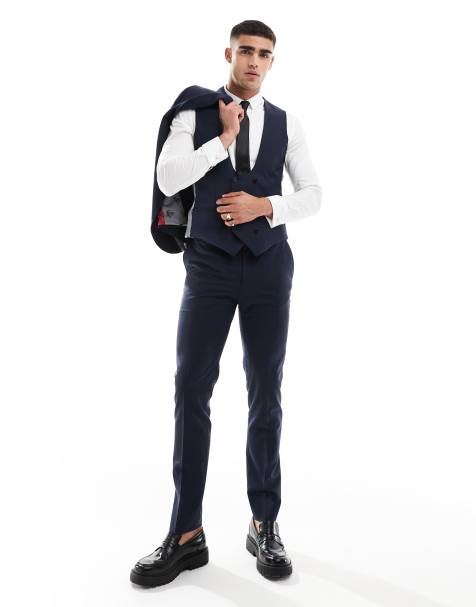 Twisted tailor Ellroy suit trousers in navy co-ord - view 1