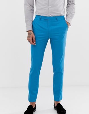 bright blue suit pants