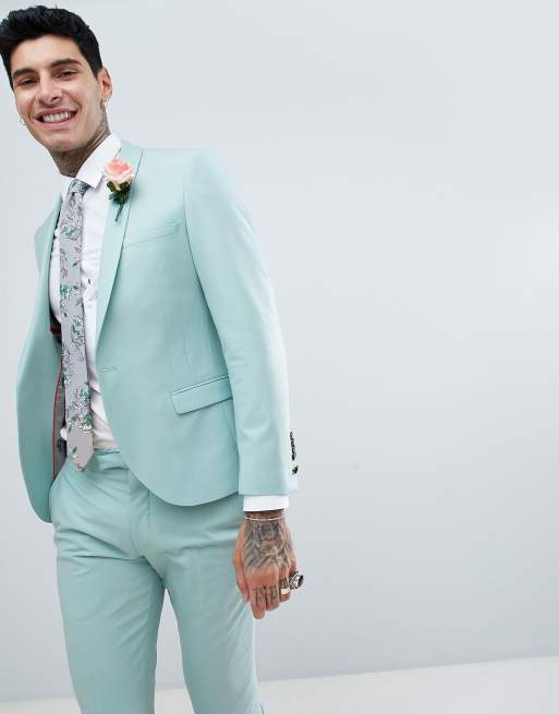 Twisted Tailor Wedding Super Skinny Suit in Light Green, 2 of 3