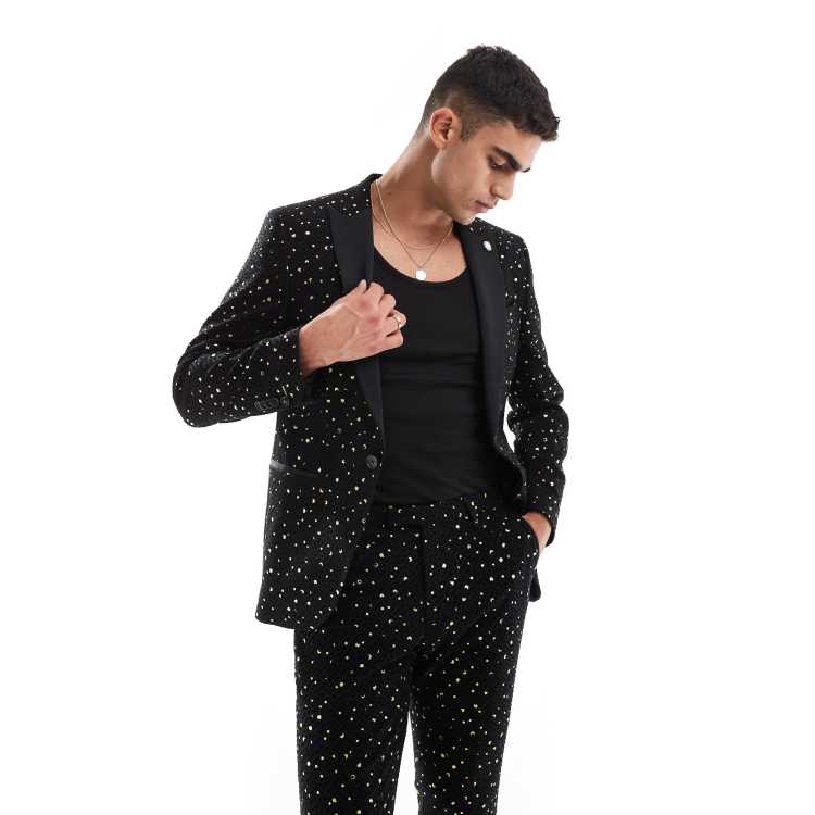 Black and gold formal jacket sale
