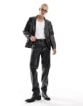 [Twisted Tailor] Twisted Tailor faux leather slim suit pants in black (part of a set) W38 L30 BLACK