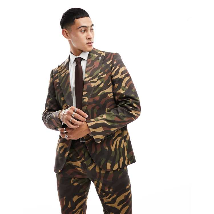 Mens camo 2025 blazer jacket