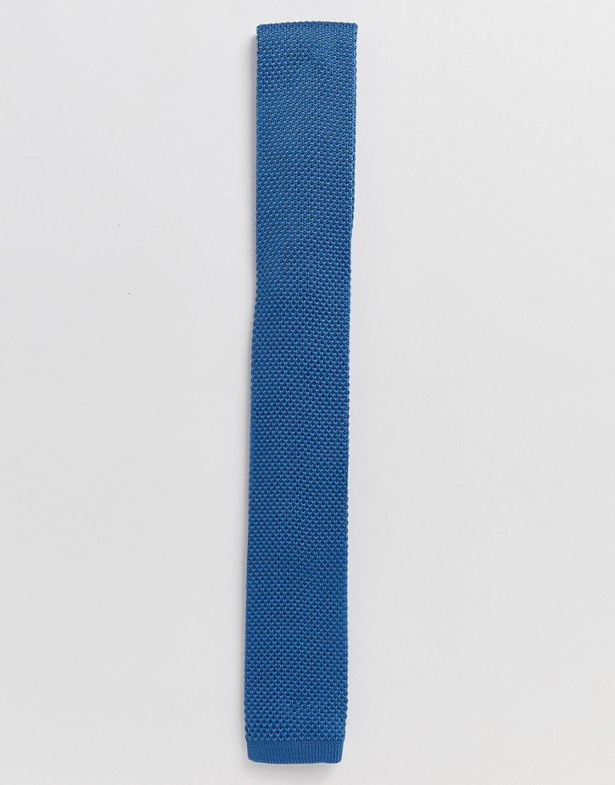 Twisted Tailor - Gebreide stropdas in blauw