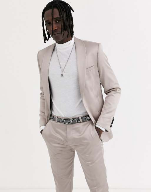 Twisted Tailor - Abito super skinny in rasatello champagne, 2 di 3