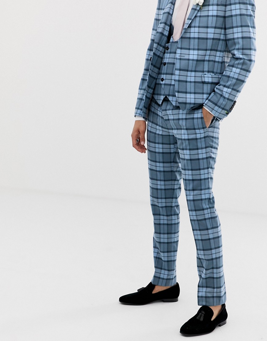 Twisted Tailor Ginger super skinny suit trousers in blue check