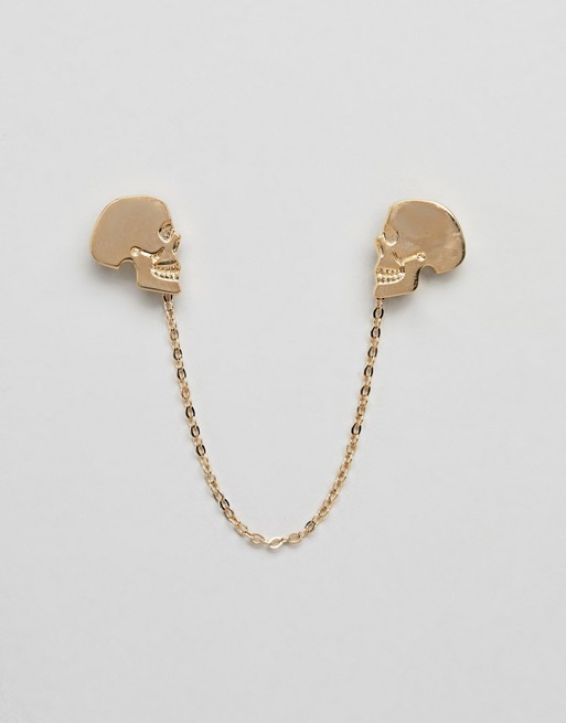 Twisted Tailor gold skull collar chain