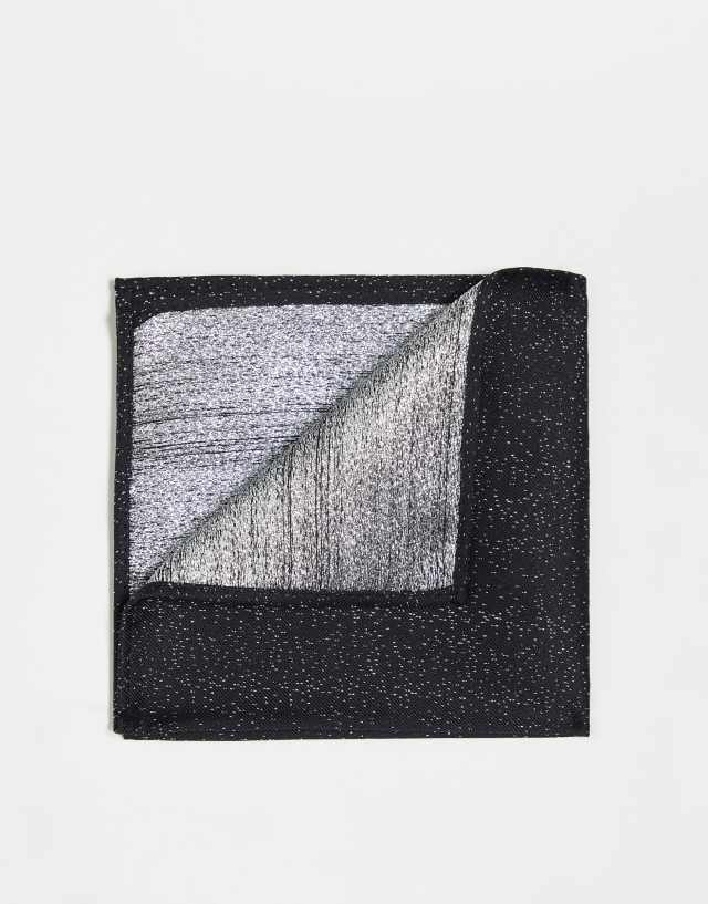 Twisted Tailor hankerchief in black with all over glitter pattern