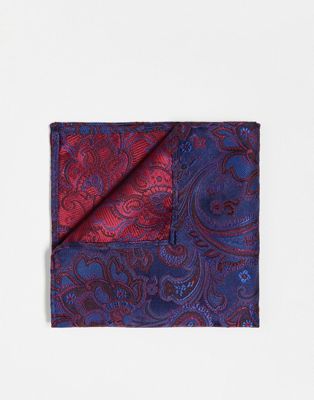 Twisted Tailor hankerchief in navy with red paisley pattern - ASOS Price Checker
