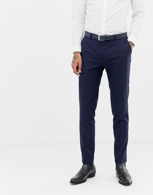 Twisted Tailor - Costume ultra slim en laine mélangée - Bleu marine, 3 de 3