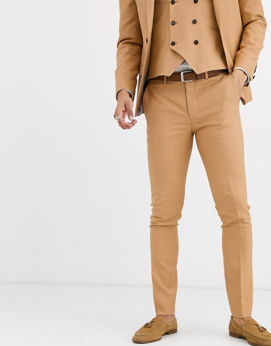 Twisted Tailor - Hemmingway - Pantaloni da abito super skinny cammello-Cuoio