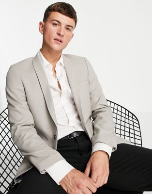 Twisted Tailor Hemmingway skinny suit jacket in beige - ASOS Price Checker